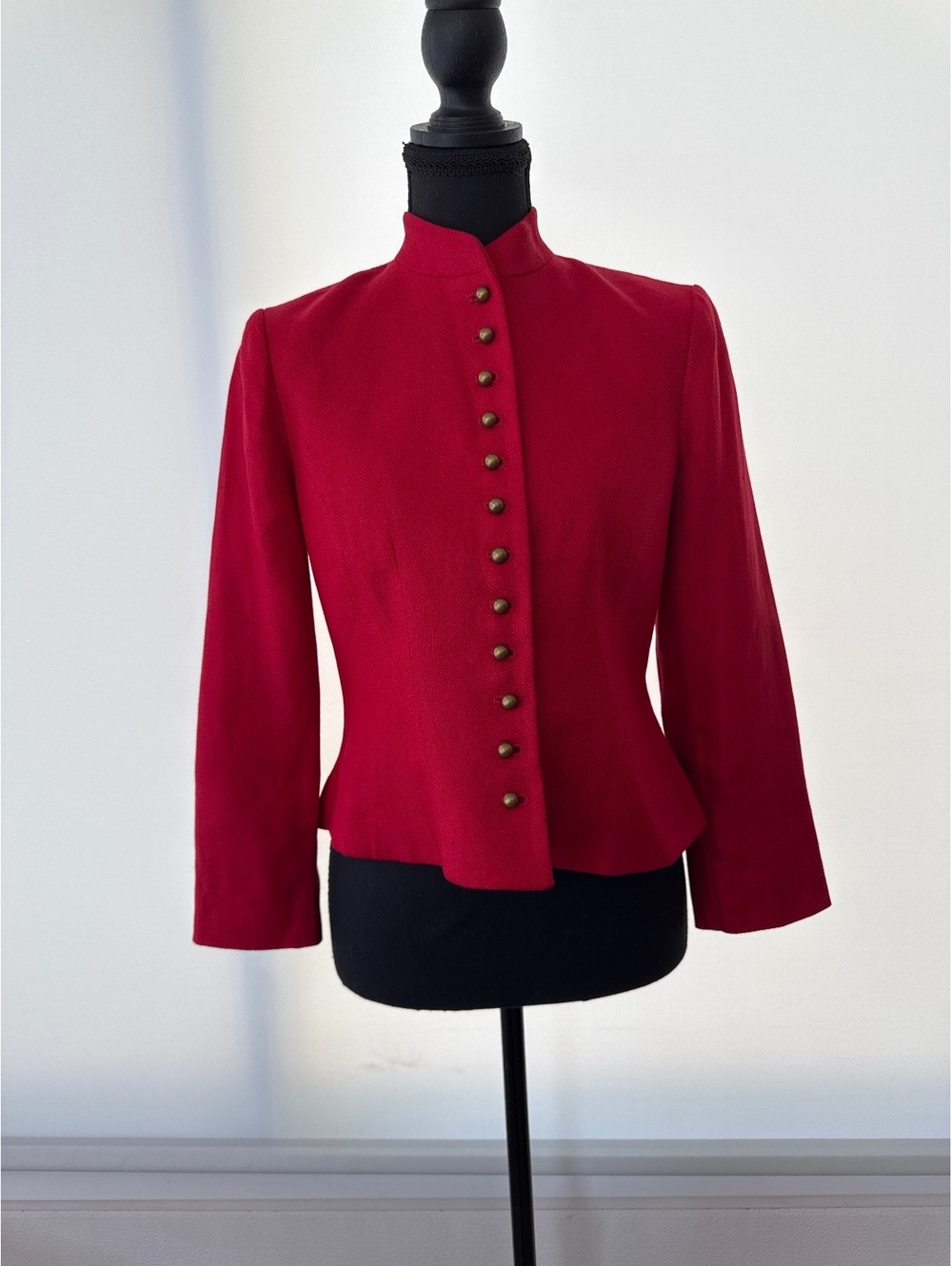 Lauren Ralph Lauren Petite Red Wool Military Jacket Women’s 4P Peplum